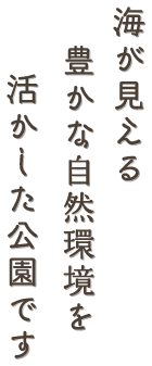 海が見える豊かな自然環境を活かした公園です。